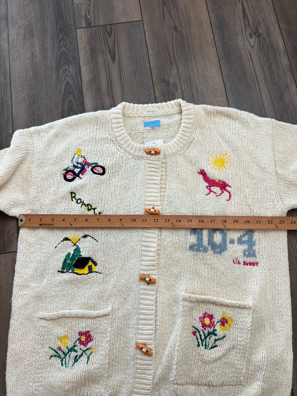 NWT Mother The Long Drop embroidered cotton and alpaca-blend cardigan Sz L - Picture 8 of 13